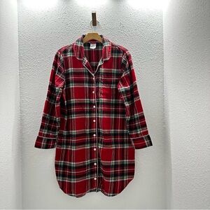 Women’s Medium Petite Land’s End Plaid Nightgown